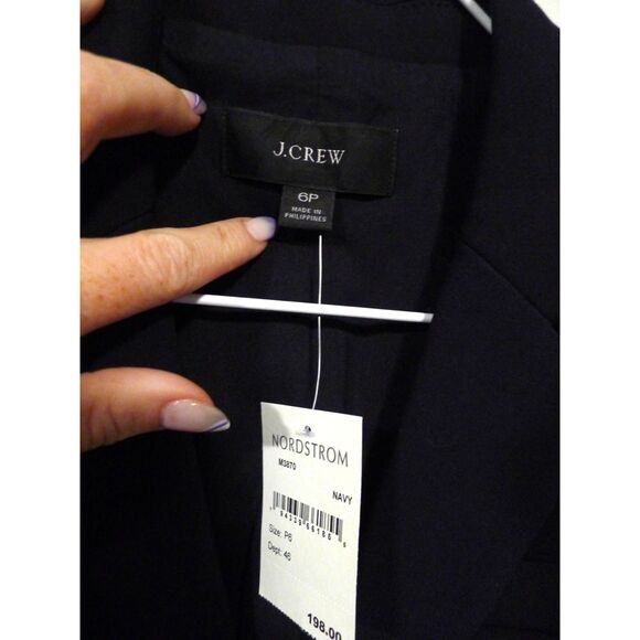 J. Crew Schoolboy Stretch Crepe Blazer Suit Jacket - Navy Blue 6P - Picture 5 of 7